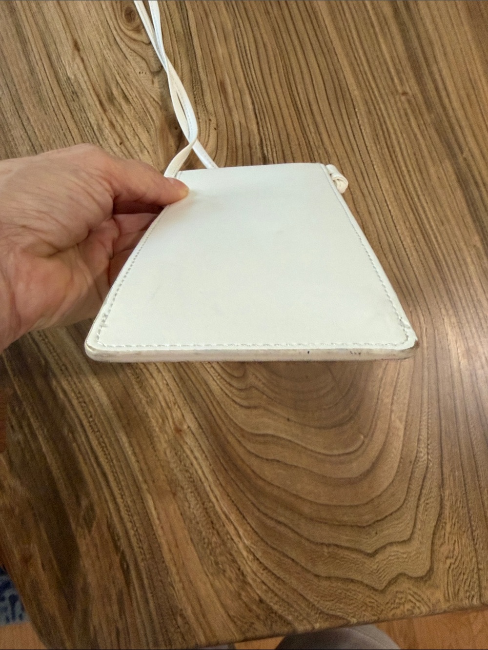 Celine White Leather Crossbody Phone Pouch with Logo - Picture 8 of 9